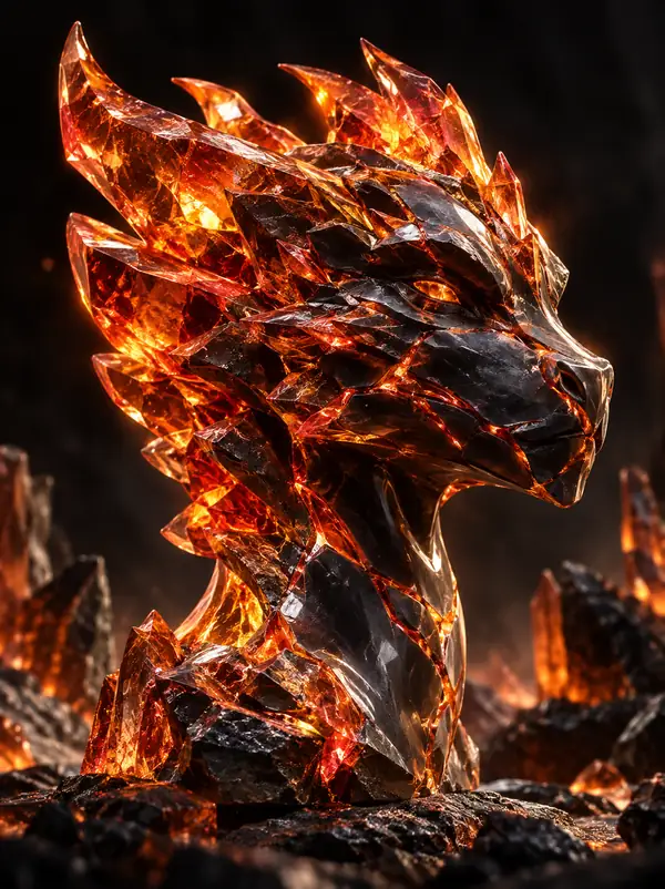 A vivid surreal crystal artwork rendered as a collectible 3D object.