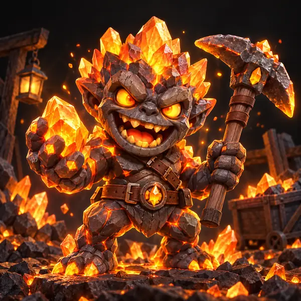 An expressive fantasy creature rendered as a detailed 3D game model on charcoal.
